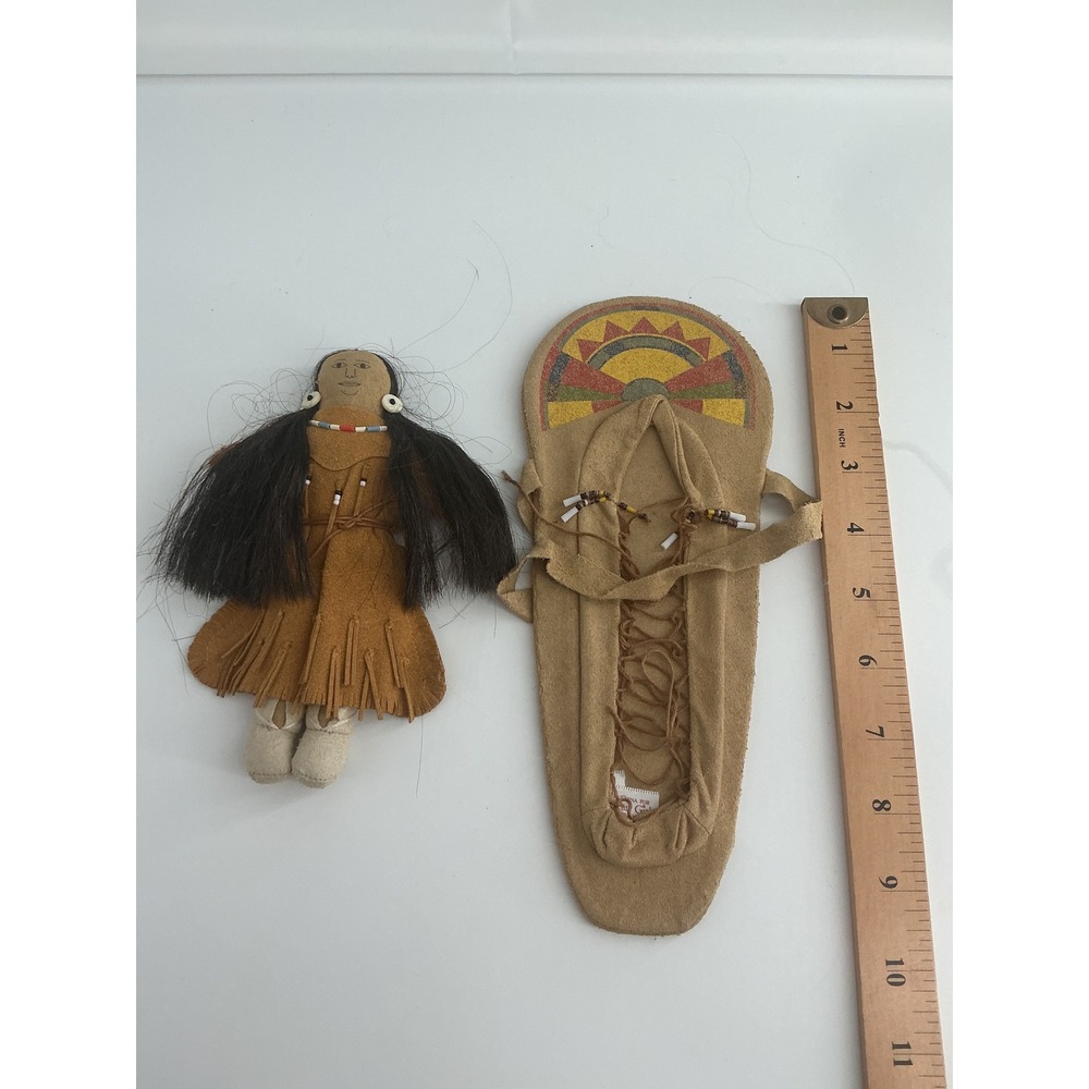 American Girl Kaya Doll and Cradleboard Accessory Set Tan Fringed Beaded Vintage